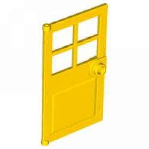 deur 1x4x6 met 4 ruiten en nop handvat yellow